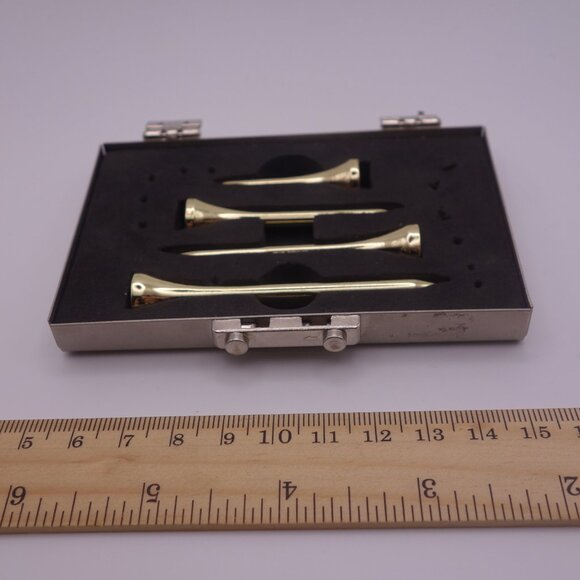Gold Color Metal Golf Tees and Gold Color Metal Green Ball Mark Tool - Picture 2 of 16